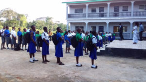 Students standing outside